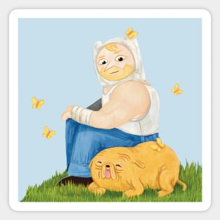 Farm world Finn and Jake - Fionna and Cake / Adventure Time fan art Magnet